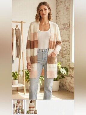 Hem and Thread Oversized Loose Knit Cardigan  Med  NWT
